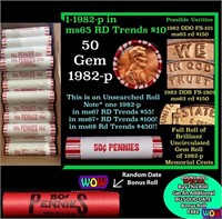 THIS AUCTION ONLY! BU Shotgun Lincoln 1c roll, 198