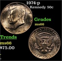 1974-p Kennedy Half Dollar 50c Grades GEM+ Unc