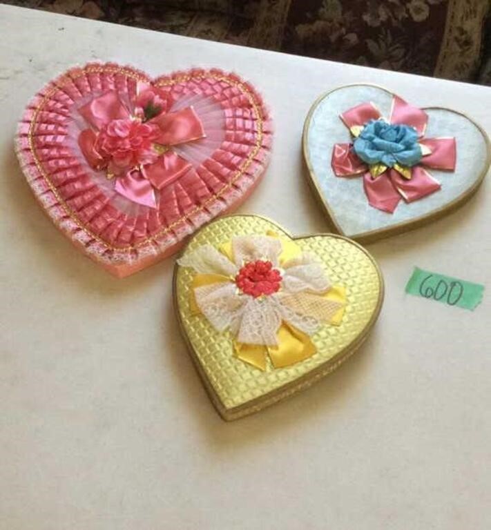 Vintage chocolate heart boxes