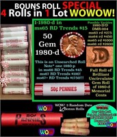 THIS AUCTION ONLY! BU Shotgun Lincoln 1c roll, 198