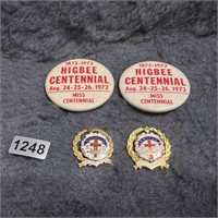Higbee, MO Centennial Buttons