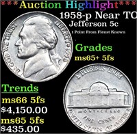 ***Auction Highlight*** 1958-p Jefferson Nickel Ne