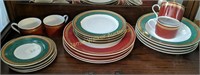 Red And Green Gold Rim, Interiors Gramercy Dish