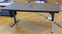 Steel folding table with formica top. 29×72×30
