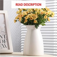 $24  White Flower Vase  Ceramic  Modern  10x12