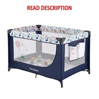 $57  Pamo Babe Portable Crib with Mattress  Blue