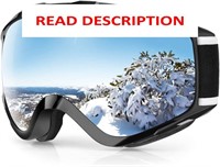 $26  A4-Black Findway Ski Goggles OTG Silver Lens