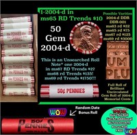 THIS AUCTION ONLY! BU Shotgun Lincoln 1c roll, 200