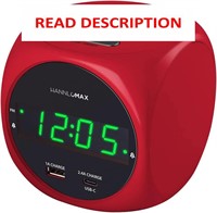 $19  HANNLOMAX HX-702C Clock  Dual Alarm  USB