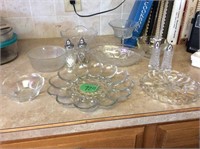 Glass dishes, s&p shakers