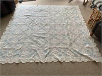 #8 - Vintage Hand Sewn Faded Square Pattern Quilt