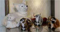 Shelf Lot Fur Animal Ornaments, Fox.