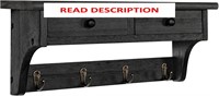 $30  Wood Coat Rack with Shelf  Wall Mount (Black)