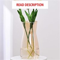 $10  8 Tall Clear Glass Vases for Flowers-Amber