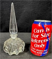 Vintage Molded Glass Perfume Bottle Tall Stopper