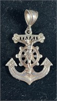.925 Silver Anchor & Cross Pendant