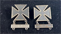 (2) Sterling Silver Iron Cross Rifle Awards