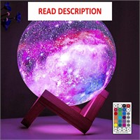 $25  Moon Lamp Galaxy 5.9 16 Colors  Wood Base