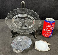 Vintage Clear & Milk Glass Dish -Lot