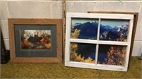 2 Vintage wood framed pictures.