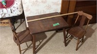 Children’s wooden table and chairs