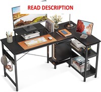 $120  KKL 51 L-Shaped Desk with Storage  Black
