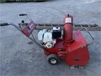Red snow blower