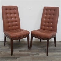 Pair of leather upholstered side chairs