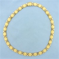 Designer Link Two Tone Necklace in 18K Yellow and