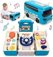 Cute Stone Kids Bus Driving Toy, Play Vehicle