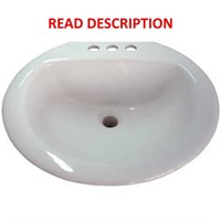$40  White Round Sink  AquaSource (19-in x 19-in)