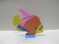17"x 17"x 4" Large Colorful Wooden Fish Decor