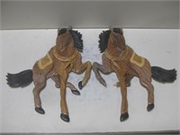 Two 20"x 14" Wooden Horse Decor Items