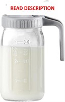 $14  32 oz Glass Mason Jar: Milk Pitcher with Lid