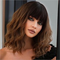 $10  Ombre Brown Wig - Short Bob with Bangs