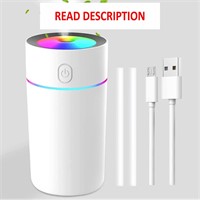 $9  Mini Humidifier  Cool Mist  7-color  USB  Whit