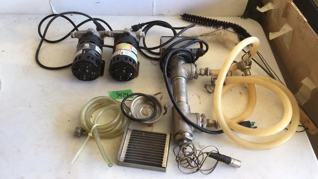 Beer brewing chugger pumps, tubing, cleaning
