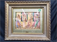 Framed mixed media painting "The Four Graces"