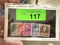 #864-8 MINT SET FAMOUS AMERICAN POETS 1940