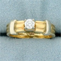 Vintage Solitaire Engagement Ring in 14K Yellow an