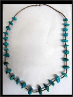TURQUOISE & STACKED STONE NECKLACE