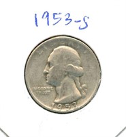1953-S Washington Silver Quarter