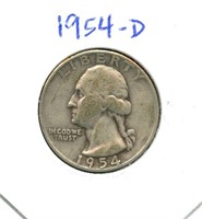 1954-D Washington Silver Quarter