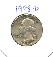 1958-D Washington Silver Quarter