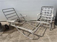 Metal lounger & patio chair