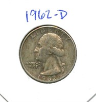 1962-D Washington Silver Quarter