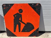 Metal sign: men at work