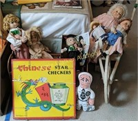 Dolls, Baby Cradle, Chinese Star Checkers Milton