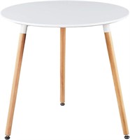 GreenForest White Dining Table - Wood Legs