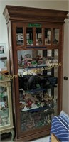 Oak Curio Cabinet Contents Not Included. Slide